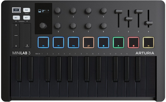 Arturia MiniLab 3 MKIII 25鍵 MIDI鍵盤, 限量極致黑, 詳見包裝