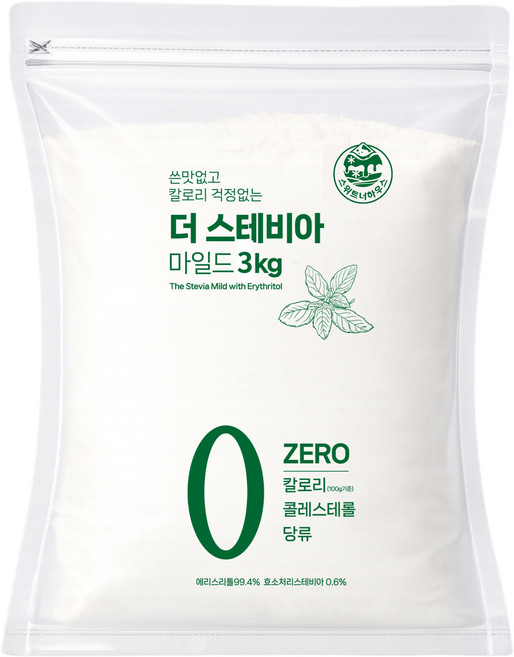 쓴맛없는 더 스테비아 마일드, 1개, 3kg