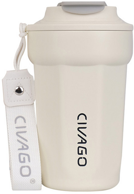 CIVAGO 朵朵系列 陶瓷內膽不鏽鋼隨行杯, 米白色, 1個