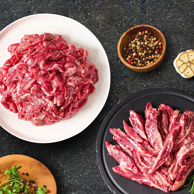 [왕비집] 1++한우 갈비살 200g + 불고기 200g