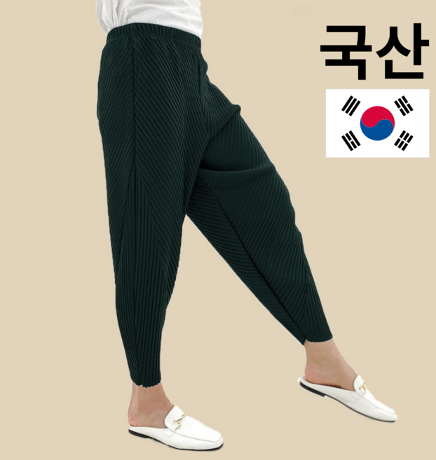 여성 플리츠 주름 편한 바지 밴딩 와이드 배기 엄마바지 중년여성 옷 몸빼 팬츠 조거 국산