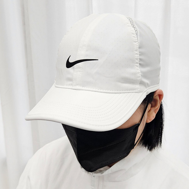 나이키 남녀공용 모자 드라이핏 플라이 런닝 캡 페더라이트, 화이트02, 1개