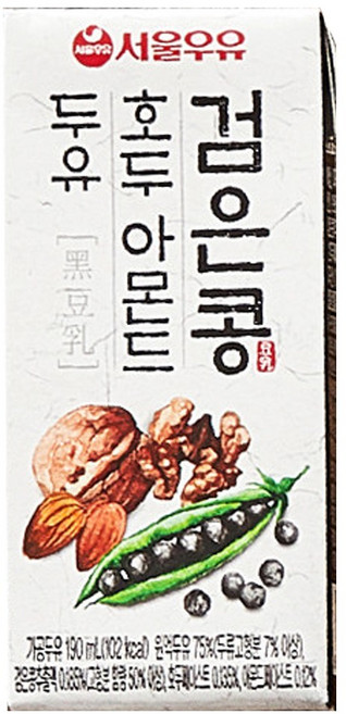 서울우유 검은콩 호두아몬드 두유 1박스 190mlx20팩, 190ml, 160개