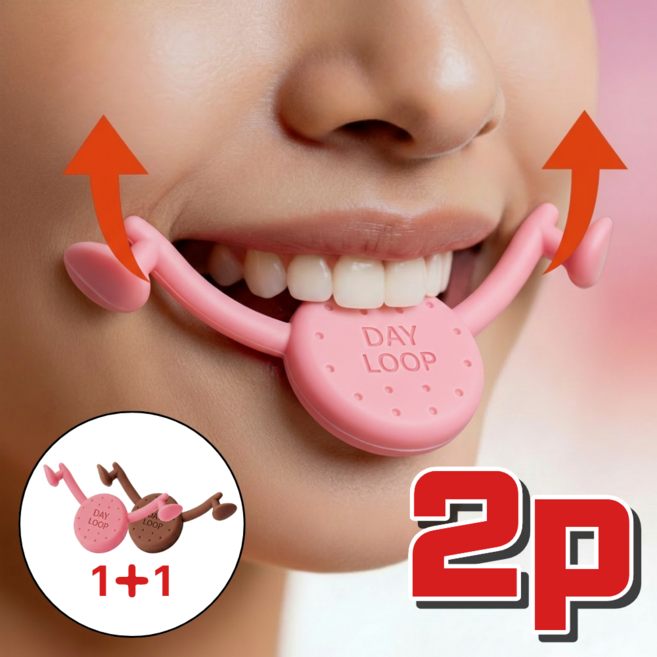 데이룹 2세대 입꼬리 올리기 발음 입매 교정기 미소 연습기, 2개, 핑크+브라운
