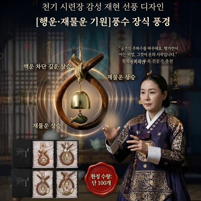 [행운·재물운 기원]풍수 장식 풍경 소코뚜레 액막이 명태 엽전 도어벨 풍수 장식 풍경 쌍어 디자인/방울 물고기/동전 방울/단일 방울, 단일 방울