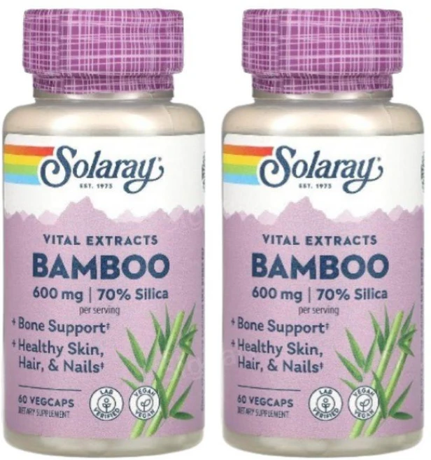 솔라레이 밤부 뱀부 대나무줄기추출물 300mg 60캡슐 2개 실리카 Bamboo - 쿠팡
