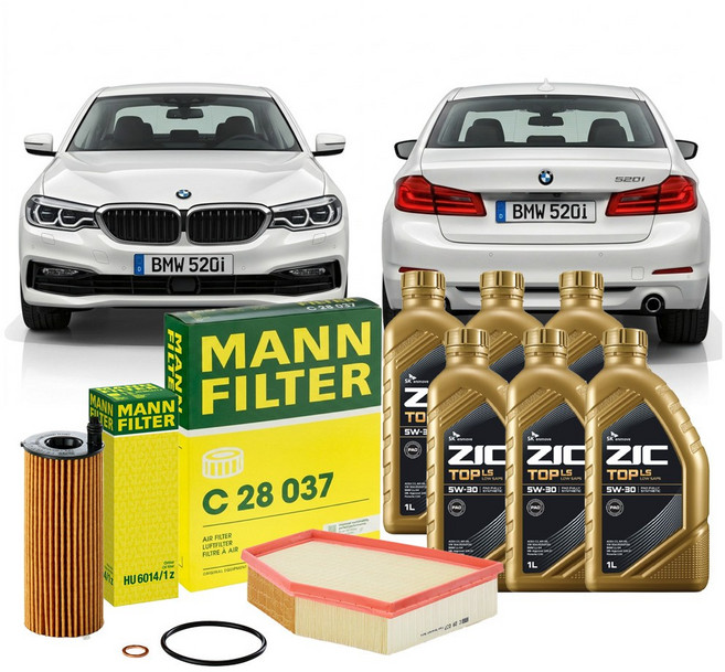 BMW 5시리즈 520d 16.11-19.10 G30 G31 B47D20B B47D20A 디젤 엔진오일세트 만필터+지크탑, 차량 정보 확인하였습니다.