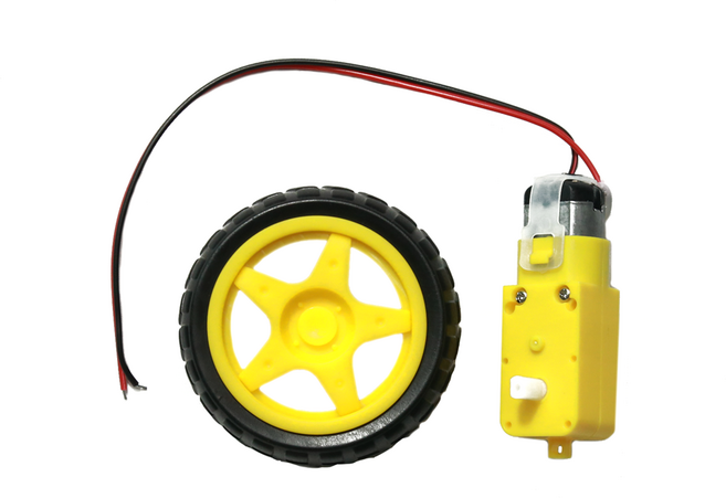 아두이노 DC모터 with 바퀴 세트 D19, 1개