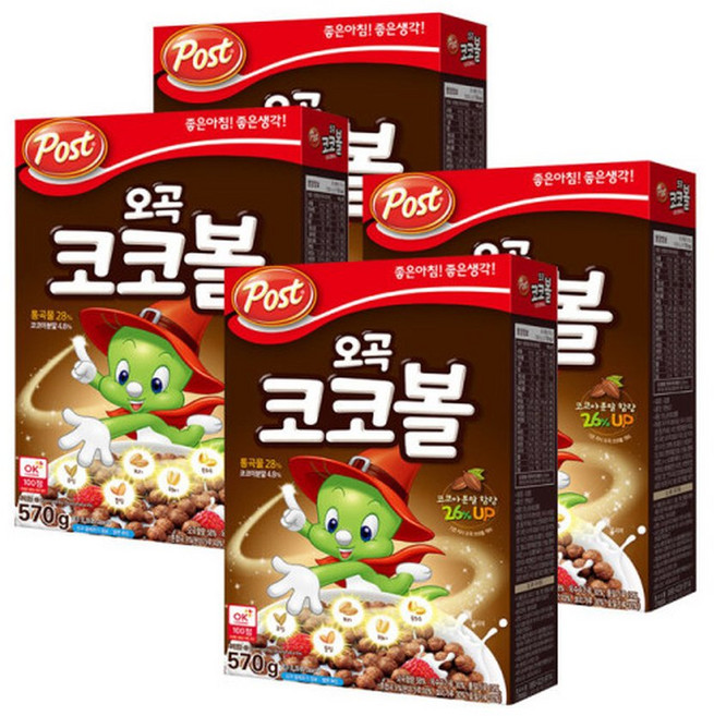 포스트 오곡 코코볼 2280g (570g x 4개), 4개