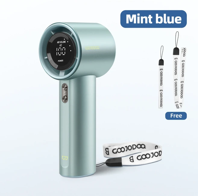 GOOJODOQ 네일룽 GFS001 4000mAh 터보 제트 미니 고속 ​ 충전식 휴대용 선풍기 강력한 바람 100단계, 05 Mint blue