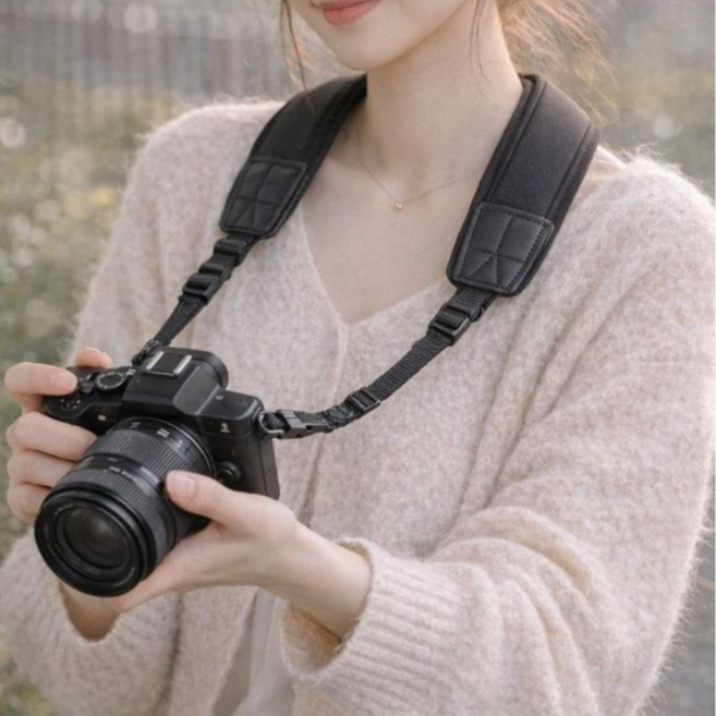 이온브 안전고정 카메라 스트랩, 1개, 블랙