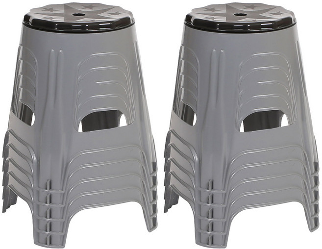 지오리빙 플라스틱 회전의자 10p, 10개, 그레이