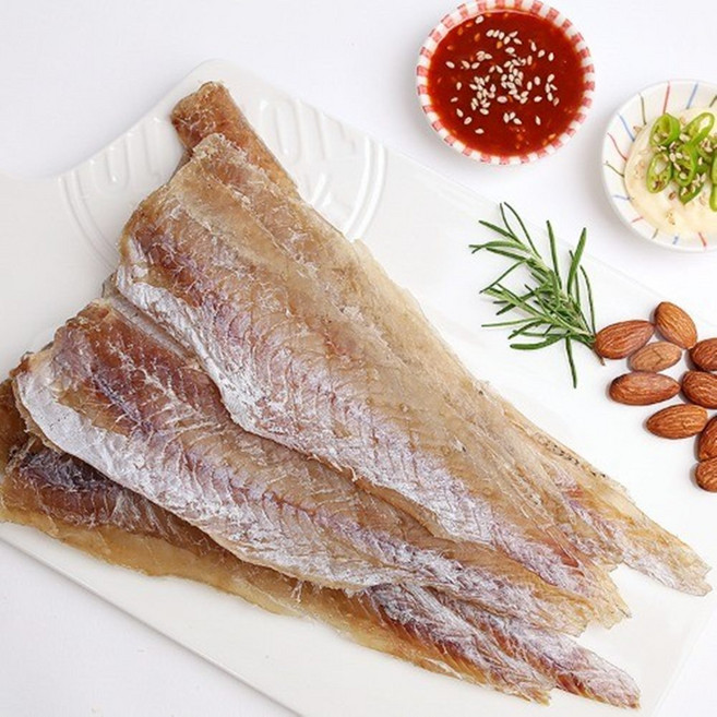 조미명태포 400g/1봉 껍질벗긴 말린 건 어포 명태알포, 400g 1봉