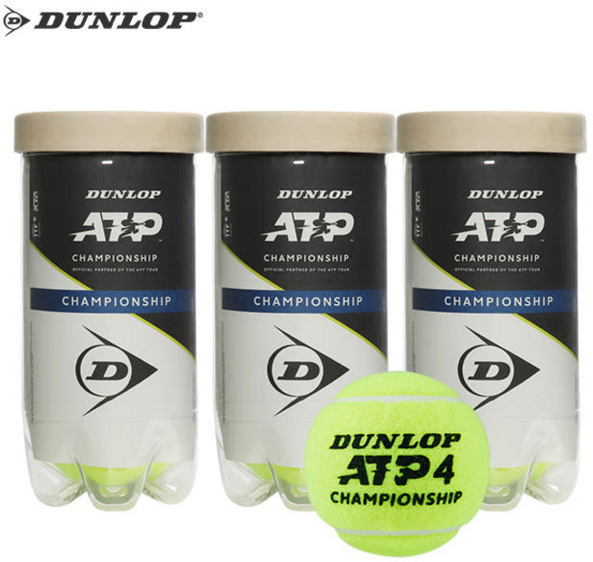 던롭 ATP 챔피언쉽 시합구 캔볼 3캔 6개입 테니스공, 3캔_6개입, 3개