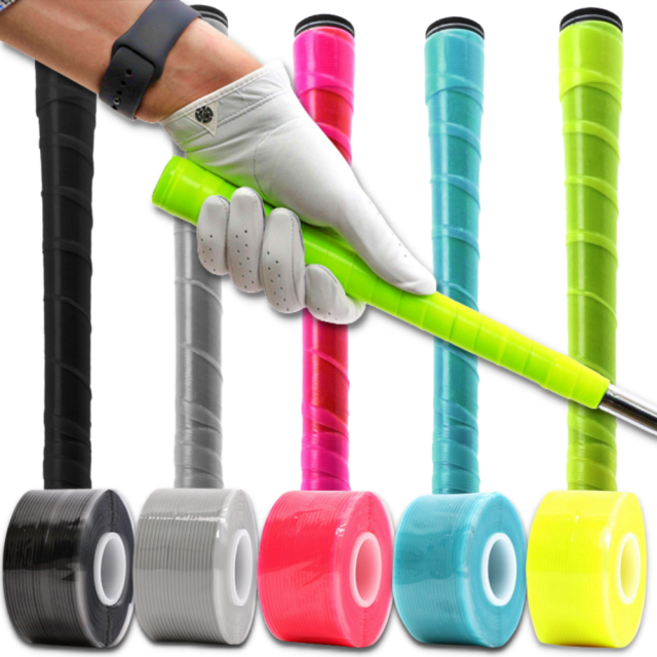 쫀쫀파워 골프 그립 교체 테이프 아이언 드라이버 퍼터 그립 손잡이 교환, 블랙, 1개