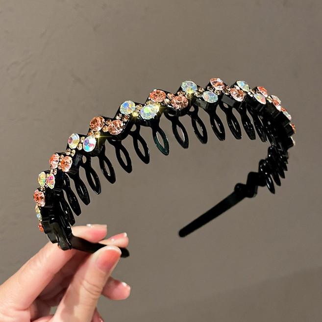 물결빗 큐빅 머리띠 영롱 보석 빗 크리스탈 헤어밴드