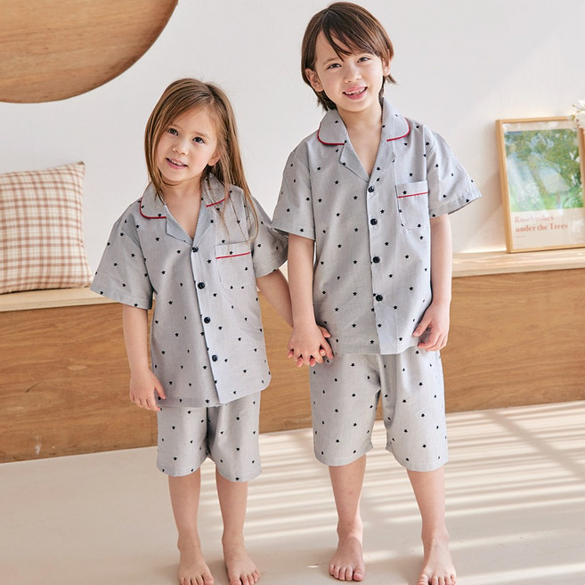 국내 반팔 아동잠옷 여아 남아 주니어 여름 파자마바지 초등 유치원 핑코코 4114