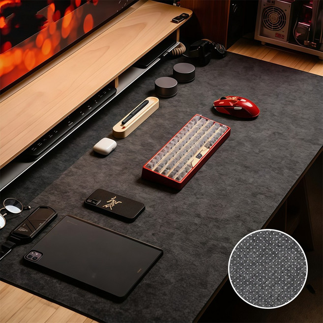 홈해락 고급 데스크매트 논슬립 펠트 마우스패드 책상 보호매트 60*120cm, 다크 그레이