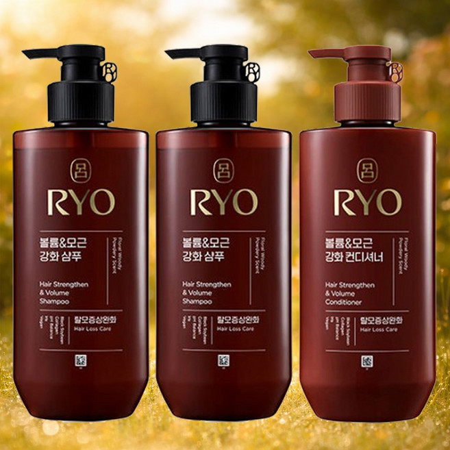 알뜰 거친모발 염색펌 손상모발 탈모완화 려 흑운모량 모근강화 샴푸 앤 컨디셔너 모음, 2개, 480ml