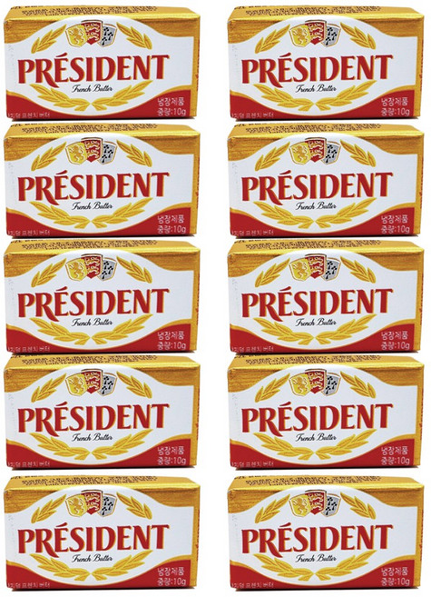 프레지덩 무염 버터 포션 x 10개 유크림 프레지던트, 10g