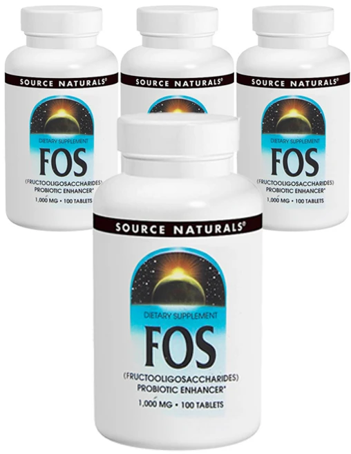 소스내츄럴스 FOS 파우더 1000mg 타블렛, 100정, 4개 - 쿠팡