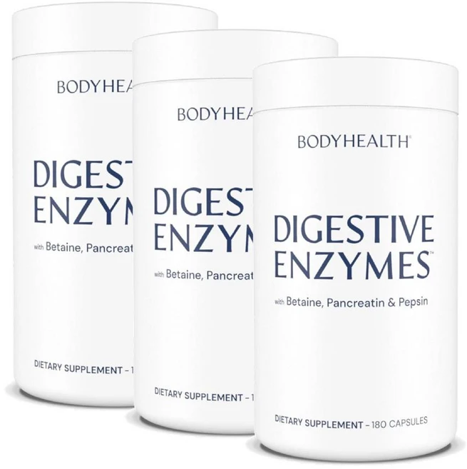 바디헬스 다이제스티브 엔자임 베타인 펩신 판크레아틴 캡슐 BodyHealth Digestive Enzymes, 3개, 180정 - 쿠팡