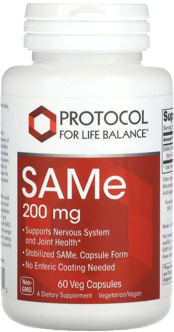 Protocol for Life Balance SAMe 200mg 60 베지캡슐, 1개, 60정 - 쿠팡