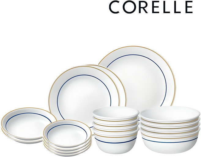 코렐 더블링 라떼 디너웨어 세트 17P (24년7월 출시) 4인 그릇 선물, 1세트