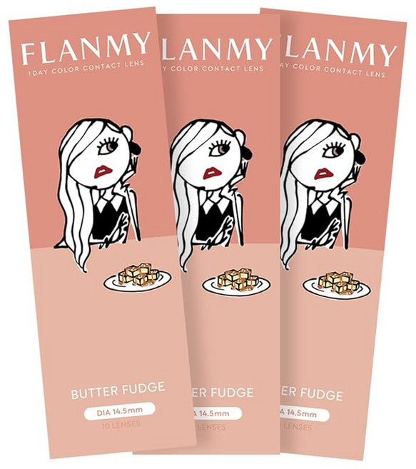 2상자+1상자 무료 컬러콘 프랑미 버터 퍼지 원데이 FLANMY 1day 학위 도 없음 10장입 3상자 사사키 노조미 0.00, 1개, 1g