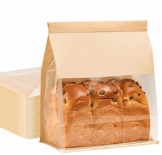 PAICUIKE Bread Bags 대형 베이커리 백 창문 포장 백 틴 타이 탭 락 50팩 홈메이드 사워도우 빵용 22.6 x 11.9 x 27.9cm(8.7 x 4.3, PAICUIKE Bread Bags 대형 베이커리 백,