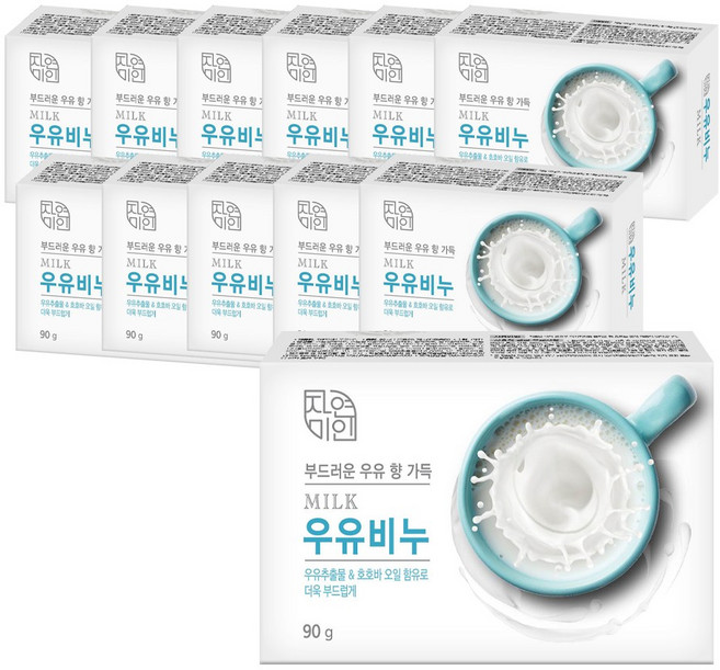 무궁화 자연미인 우유비누 90g x 12개, 12개입