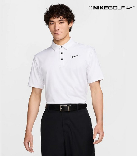 나이키골프 나이키 투어 남성 드라이 핏 솔리드 골프 폴로 FZ7482-100
