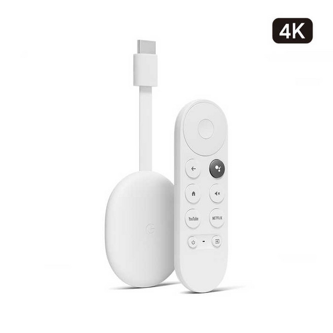구글 크롬캐스트 4K Google TV 스트리밍 / 리모컨 포함 / 화이트 /, 1개
