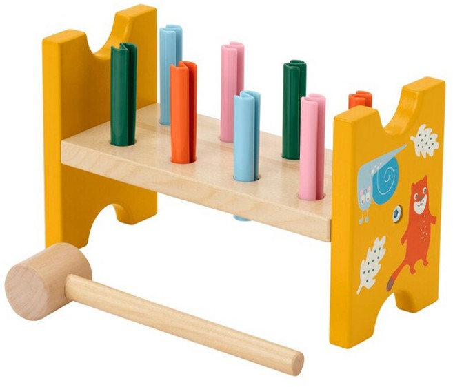 이케아 장난감 망치놀이 UPPSTA 웁스토 MULA 물라 나무 장난감 공구놀이 나무망치, 본상품선택, 1개