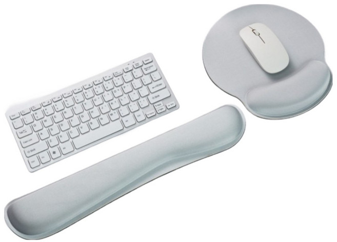 메모리폼 키보드 손목보호패드 + 마우스 손목보호패드 대, 1세트, 그레이