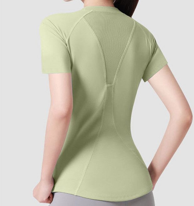 블리핏 요가복 상의 여성 필라테스 요가 티셔츠 요가 반팔 매쉬 반팔티