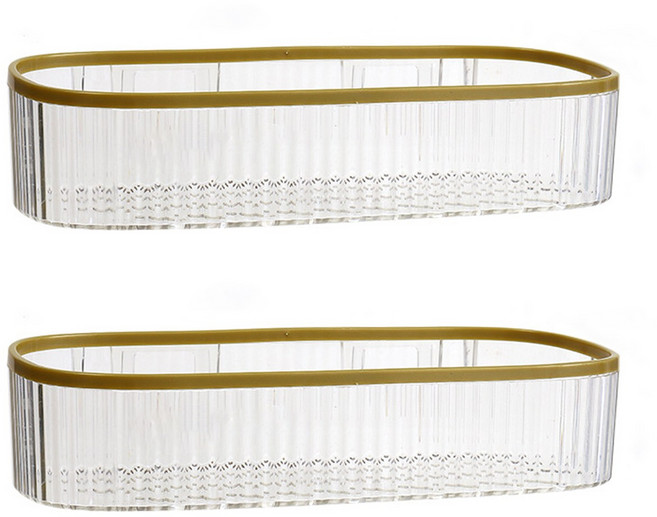 다목적벽걸이형욕실 수납랙 공간 절약형무타공 선반 주방욕실세면용품보관용, 1개, 하얀색곧은+하얀색곧은