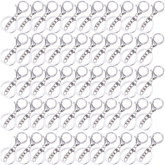 에쉬울프 체인 키링고리 50개, 실버