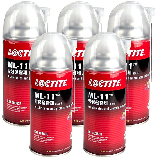 록타이트 방청윤활제 녹방지스프레이 ML-11 360ml, 5개