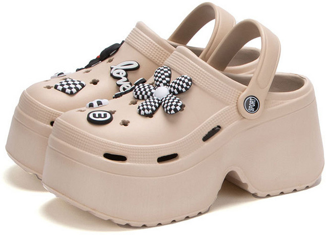 몬드스팟 9cm 여성 통굽 샌들 여름 EVA 파츠 웨지 키높이 슬리퍼 YY5587