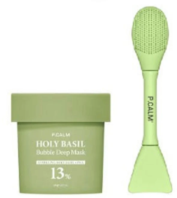 피캄 홀리바질 모공 가글팩 피지 버블 실종팩 슈렉팩 마스크 팩 90g 1개, 홀리바질 마스크(+브러쉬) - 쿠팡