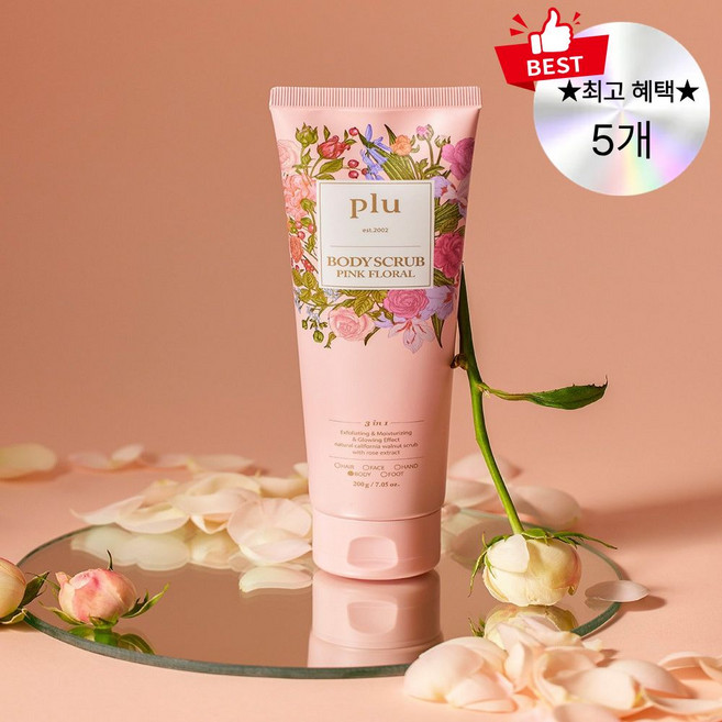 플루 바디스크럽 핑크플로럴, 200g, 5개