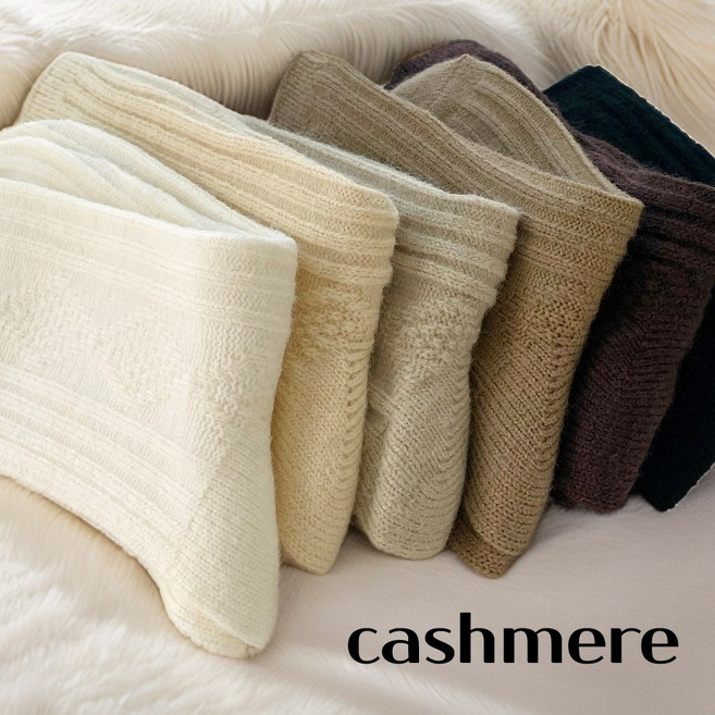 로앤하우스 캐시미어 울니트 여성 겨울양말 6종 세트