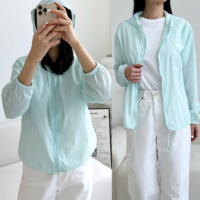 투엘 봄 여름 여자 후드 바람막이점퍼