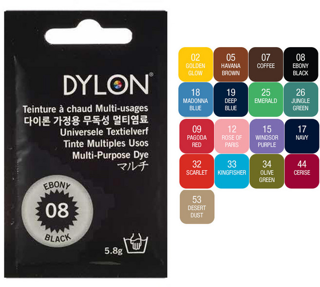 다이론 멀티염료 의류 옷 패브릭 섬유 염색 6개입, 02.골든글로우 6개입, 상세페이지 참조g, 상세페이지 참조