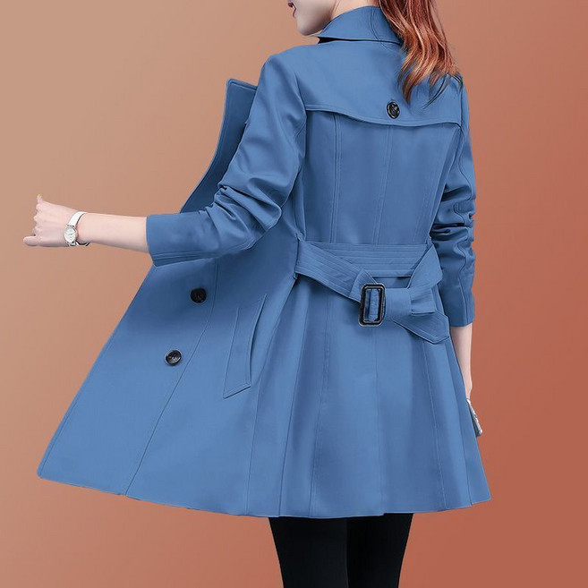 캐주얼 여성 하프 트렌치코트 봄 가을 더블 트렌치 코트 빅사이즈 정장자켓 간절기 여자 자켓 아우터 YJW