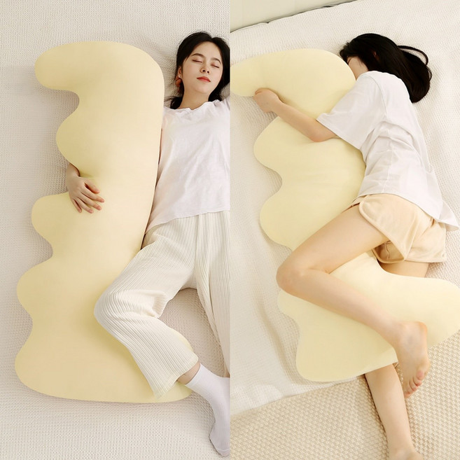 부드러운 웨이프형 롱 바디필로우 냉감 안고자는 쿨링 긴베개, 옐로우