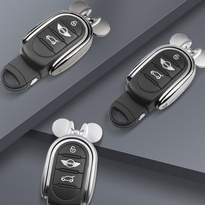 [ 도우팩토리 ] 미니쿠퍼 미키 슬림 키케이스 F바디 전용 메탈 재질 3가지 칼라, 블랙메탈