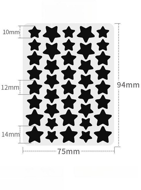 별모양 여드름패치 200개 메컵소품 스티커 패치 수성, 1개, 다크블랙 40개 개 지퍼백