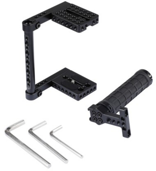 호환 HDRIG 범용 카메라 케이지 리그 삼각대 마운트 베이스 플레이트 포함 캐논 80D 니콘 D7000 소니 A99, 1개